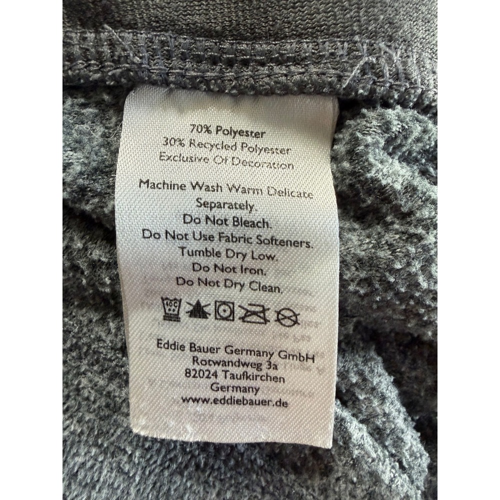 Eddie Bauer Mens Full Zip Fleece Vest Charcoal Gray Heather Large Mock Neck - Picture 4 of 4